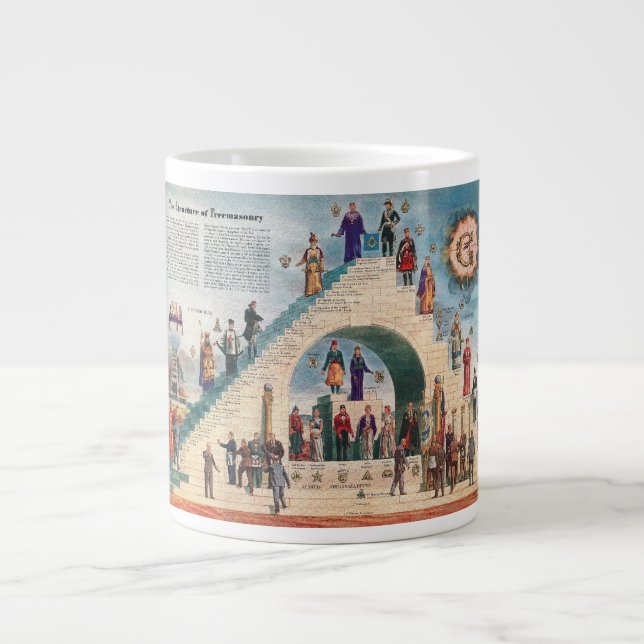 Caneca De Café Grande Jumbo Mug - A estrutura da maçonaria (Frente)
