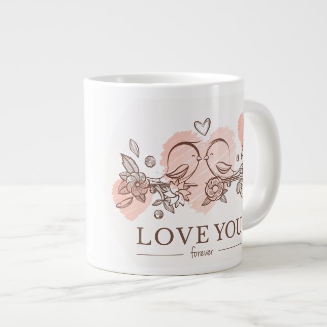 Caneca De Café Grande Jumbo Mug "Amor" (Frente Esquerda)