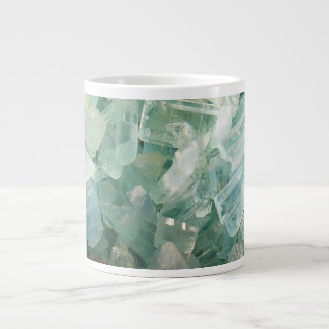 Caneca De Café Grande Jumbo Mug Aquamarine Blue Beryl Gemstone (Frente)