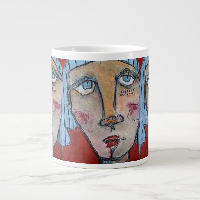 Caneca De Café Grande Jumbo Mug - Azul (Frente)