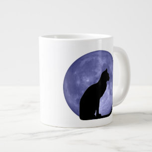 Caneca De Café Grande Jumbo Mug Azul Gato Preto