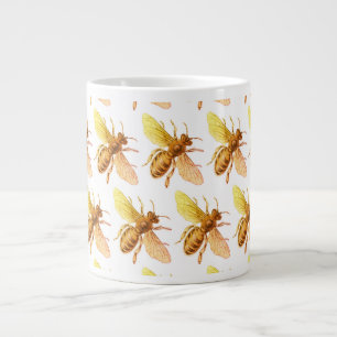 Caneca De Café Grande Jumbo Mug BEE PATTERN