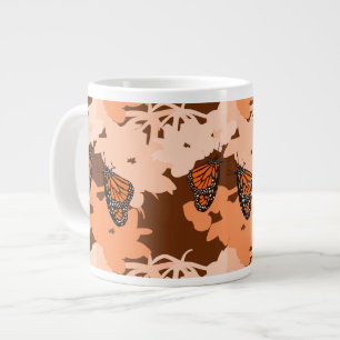 Caneca De Café Grande Jumbo Mug - Borboleta Monarca para Alimentação