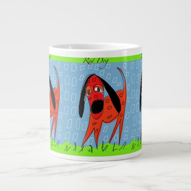 Caneca De Café Grande Jumbo Mug - Cachorro Vermelho (Frente)