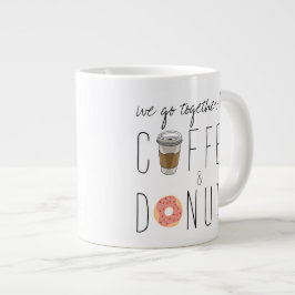 Caneca De Café Grande Jumbo Mug "Café & Rosquinha"
