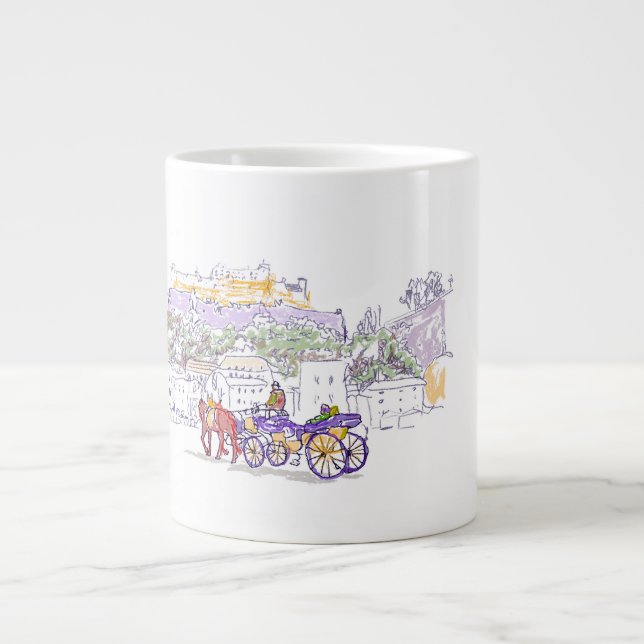 Caneca De Café Grande Jumbo Mug Captivating Sketch de Dina S. (Frente)