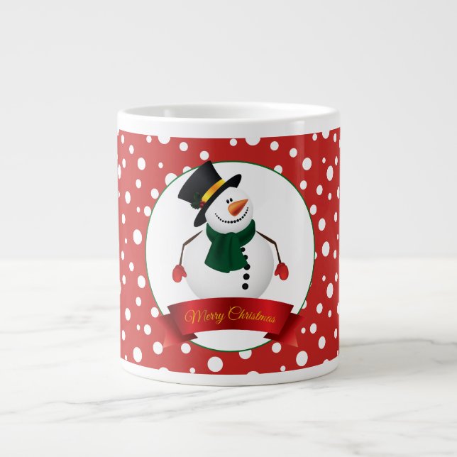 Caneca De Café Grande Jumbo Mug-Christmas Snowman (Frente)
