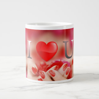 Caneca De Café Grande Jumbo Mug Com Design de Amor
