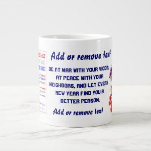 Caneca De Café Grande Jumbo Mug de ano novo Leia sobre Design