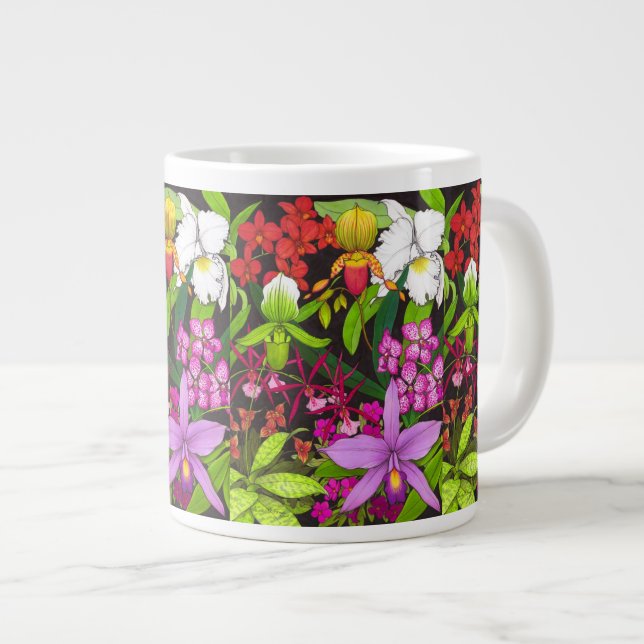 Caneca De Café Grande Jumbo Mug De Jardim Floral (Frente Esquerda)