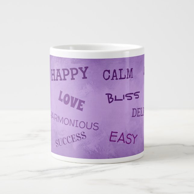 Caneca De Café Grande Jumbo Mug de Vibes Positivos (Frente)