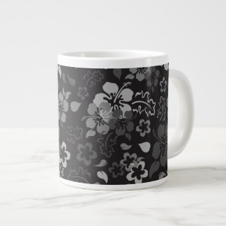 Caneca De Café Grande Jumbo Mug De Vidro Do Padrão De Flor Hibiscus