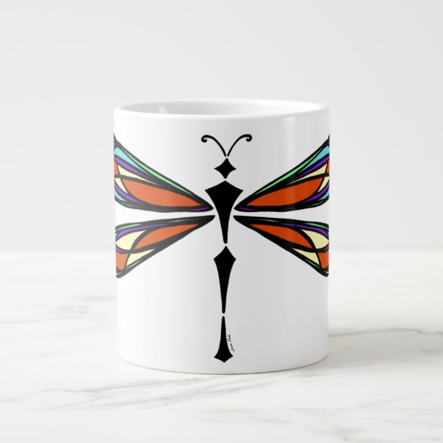 Caneca De Café Grande Jumbo Mug De Vidro Estreito (Frente)