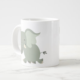 Caneca De Café Grande Jumbo Mug Elefante De Feliz Bonita