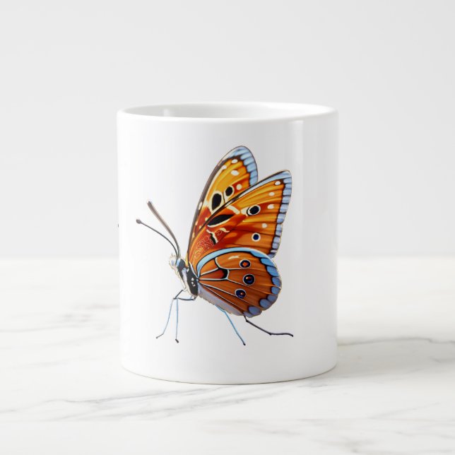 Caneca De Café Grande Jumbo Mug Elegante de Borboleta (Frente)