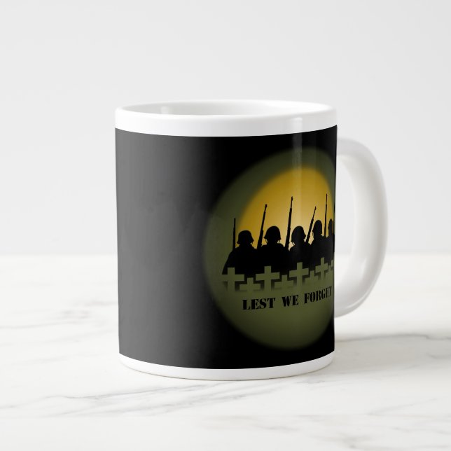 Caneca De Café Grande Jumbo Mug Militar Tributa Mug Para Não Esquecermos (Frente Esquerda)