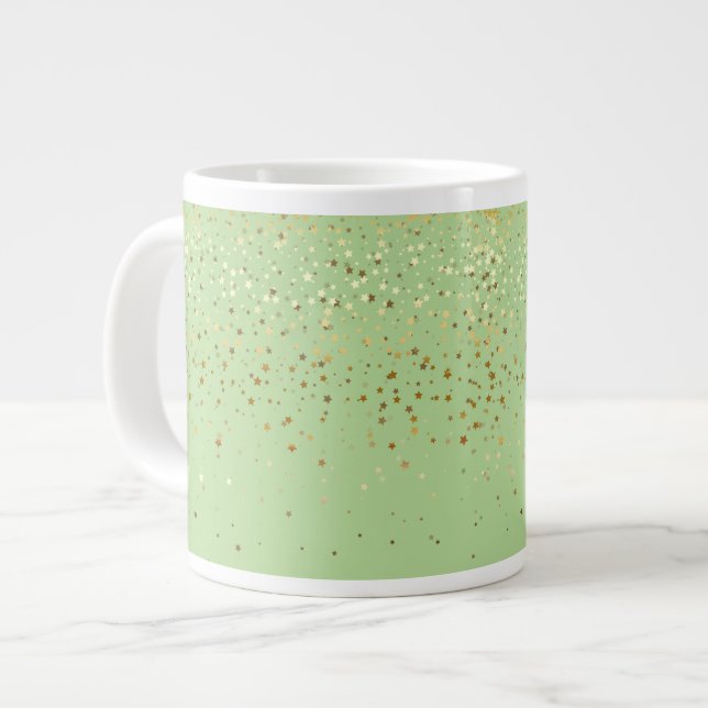 Caneca De Café Grande Jumbo Mug Petite Ouro Stars-Apple GRN (Frente Esquerda)