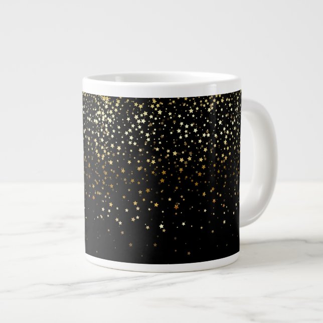 Caneca De Café Grande Jumbo Mug-Petite Ouro Stars-Noir (Frente Esquerda)