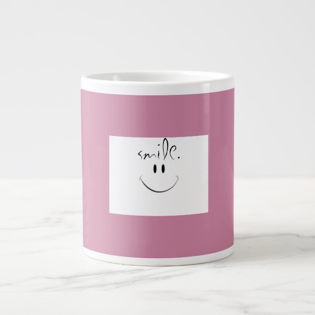 Caneca De Café Grande Jumbo Mug Rosa (Frente)