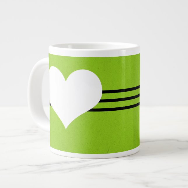 Caneca De Café Grande Jumbo Mug Verde Moderno (Frente Esquerda)