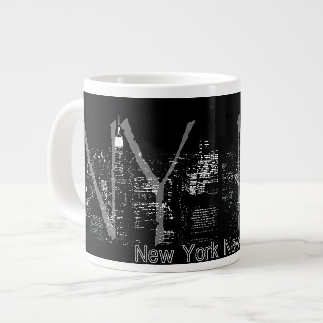 Caneca De Café Grande Jumbo New York Café Mug NYC - Copa Personalizada (Frente Esquerda)