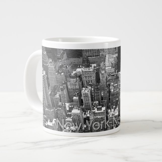 Caneca De Café Grande Jumbo New York Café Mug NYC - Taça Personalizada (Frente Esquerda)