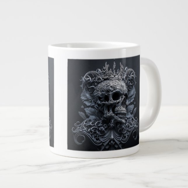 Caneca De Café Grande Jumbo ornamentado (Frente Esquerda)