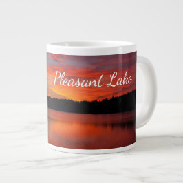 Caneca De Café Grande Jumbo Pleasant Lake Sunset