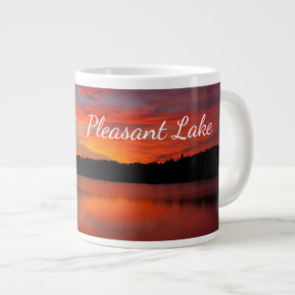 Caneca De Café Grande Jumbo Pleasant Lake Sunset