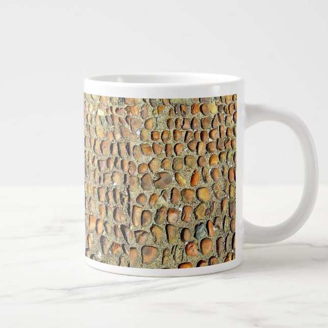 Caneca De Café Grande Jumbo Specialty Mug! Motif de Pedra Único! (Direita)