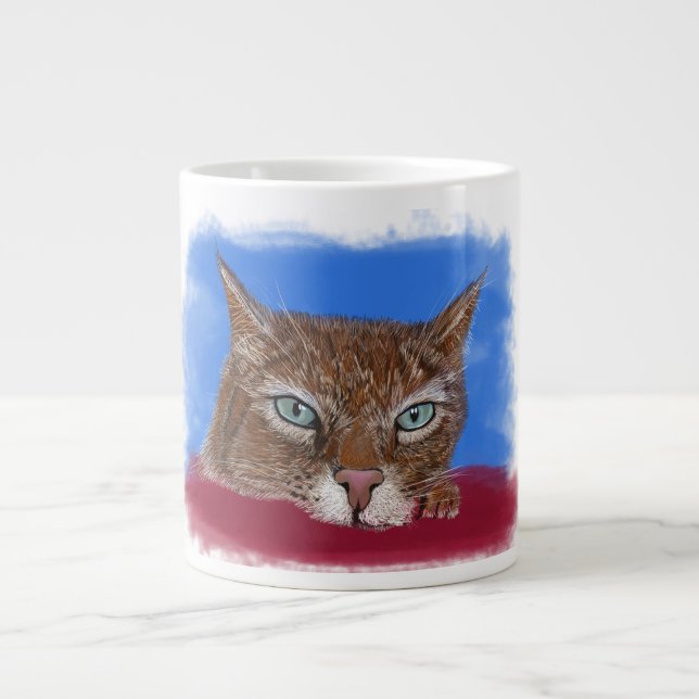 Caneca De Café Grande Jumbo-Tasse mit niedlichem Katzenmotiv (Frente)