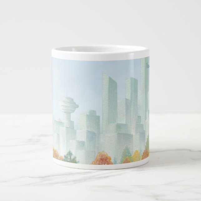 Caneca De Café Grande Jumbo Vancouver Café Mug Stanley Park Art Cup (Frente)
