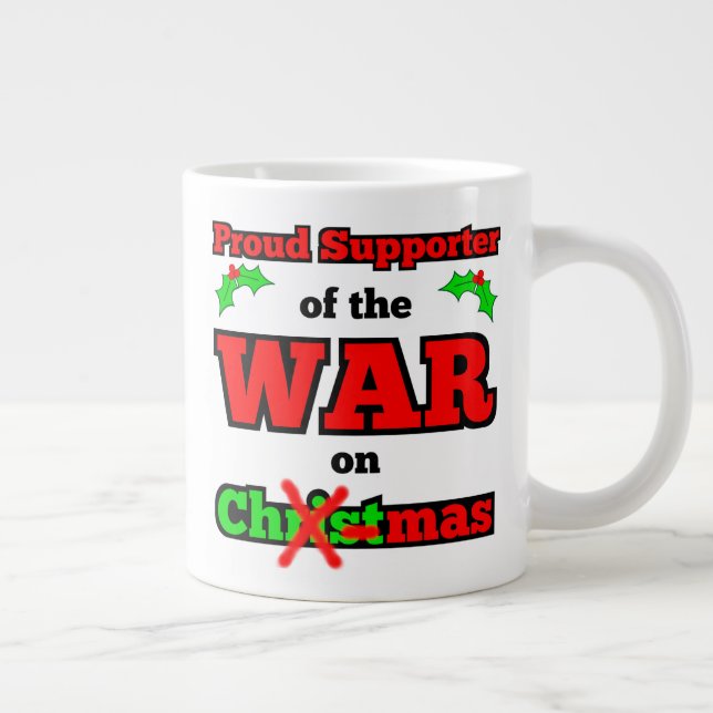 Caneca De Café Grande Jumbo X-mas Mug "Guerra no Natal" (Direita)