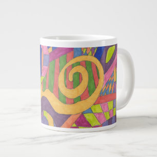 Caneca De Café Grande "Jungle Stripes 2" Abstrato Art