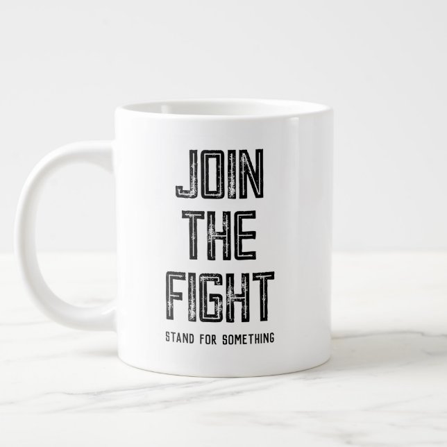 Caneca De Café Grande Junte-se à luta (Esquerda)