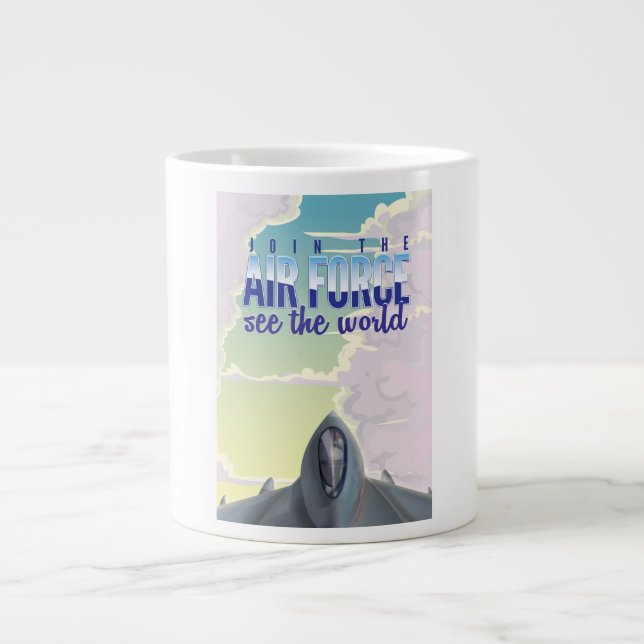 Caneca De Café Grande Junte-se ao Poster da Força Aérea. (Frente)