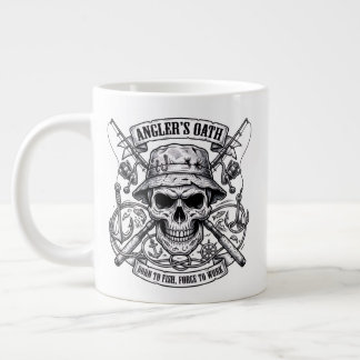 Caneca De Café Grande Juramento do Pescador – Nascido para Pescar, Força