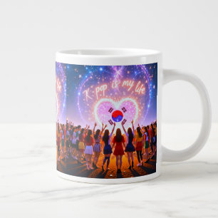 Caneca De Café Grande K-pop é minha vida atravessada pela galáxia