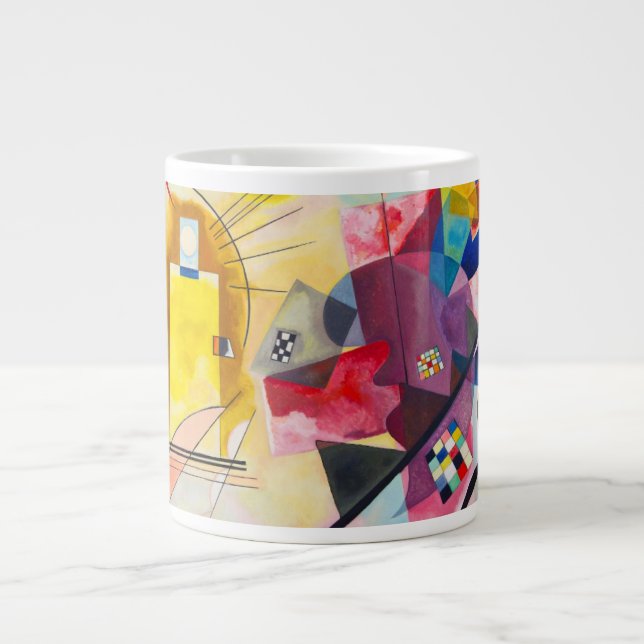 Caneca De Café Grande Kandinsky amarelo-vermelho-azul (Frente)