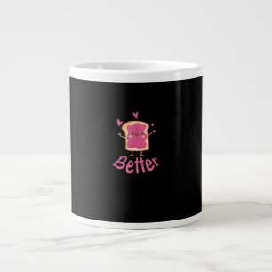Caneca De Café Grande Kawaii Casal de Amendoim e Geleia Melhor Juntos