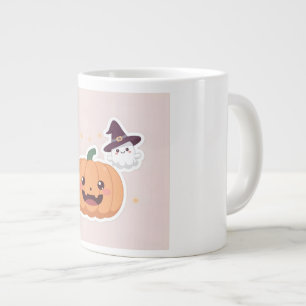Caneca De Café Grande Kawaii Halloween Pumpkin