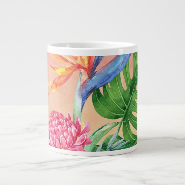 Caneca De Café Grande Kealoha- (Rosa Solar) Flor Havaiana (Frente)