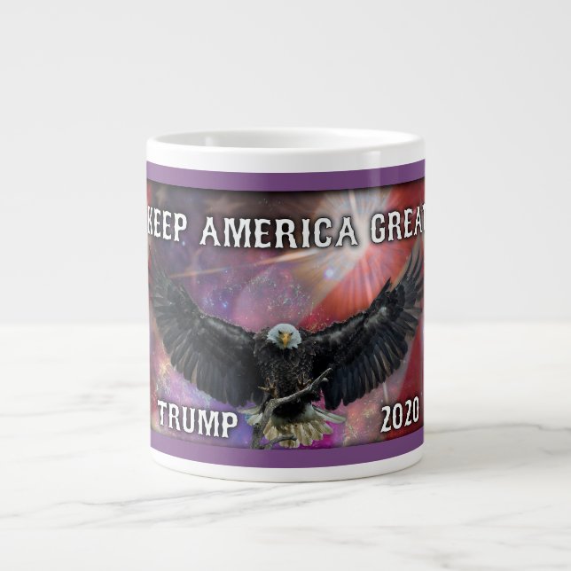 Caneca De Café Grande Keep America Excelente - Trump 2020 (Frente)