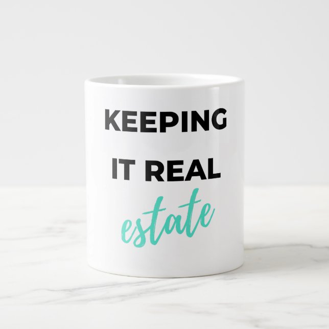 Caneca De Café Grande Keeping It Real Estate 2 (Frente)