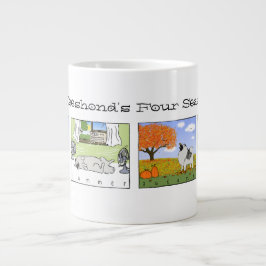 Caneca De Café Grande Keeshond gosta das quatro montanhas - arte canina 