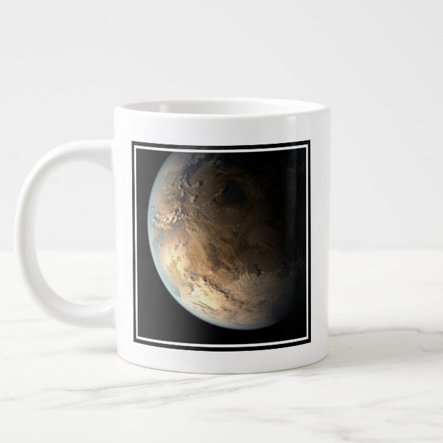 Caneca De Café Grande Kepler-186f Orbitando Uma Estrela Distante. (Esquerda)