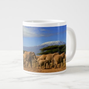 Caneca De Café Grande Kilimanjaro E Elefantes