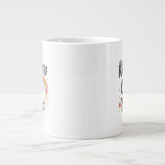 Caneca De Café Grande Kindness Is Queer Magic Rainbow Quote LGBTQ+ (Frente)