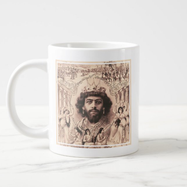 Caneca De Café Grande King Solomon cercado por dançarinas (Esquerda)