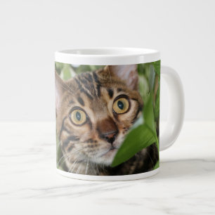 CANECA DE CAFÉ GRANDE KITTEN BENGAL EM POTHOS